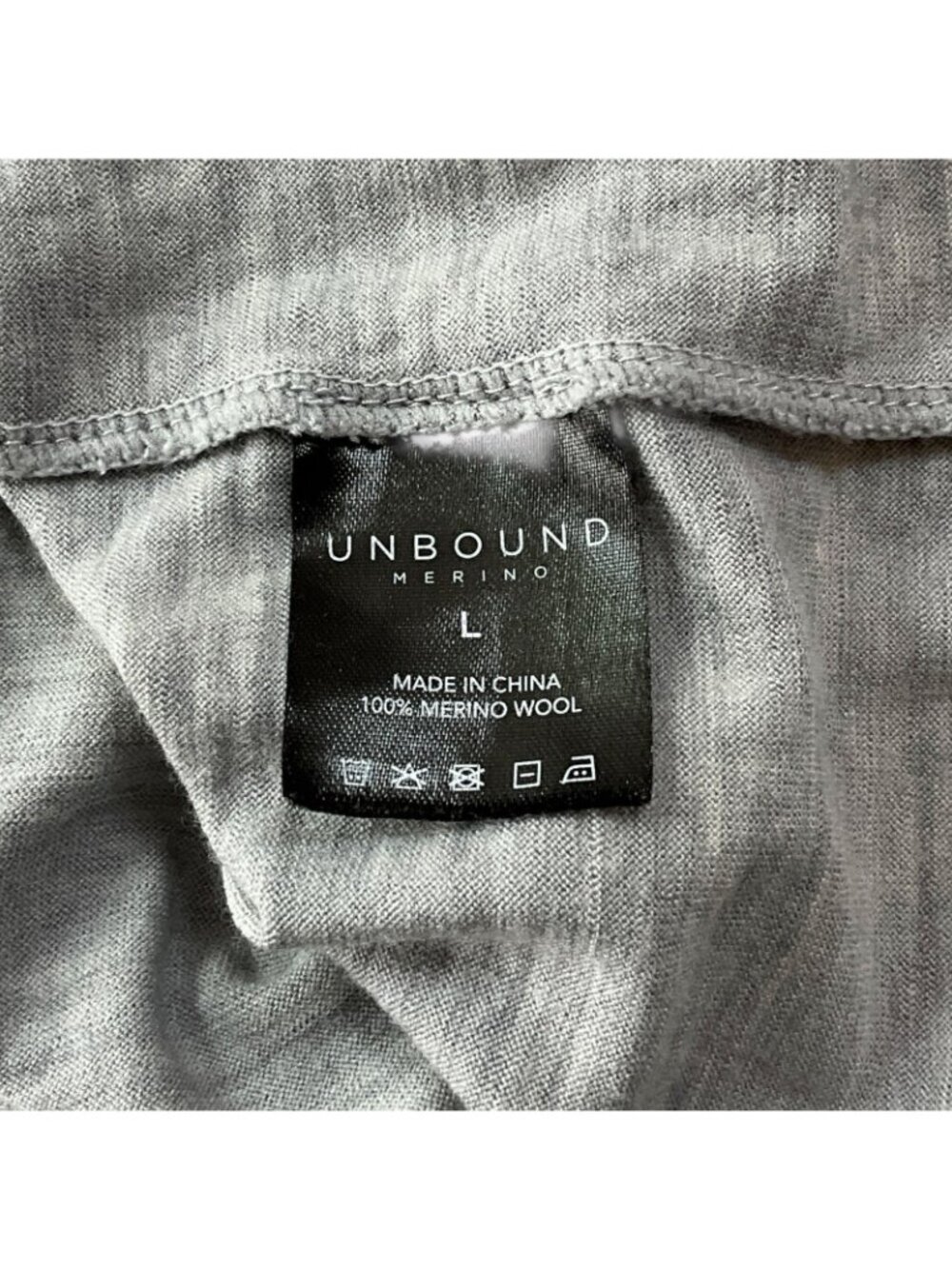 Unbound Merino Long Sleeve Shirt Mens Large Gray 100% Merino Wool Tagless - Picture 5 of 11
